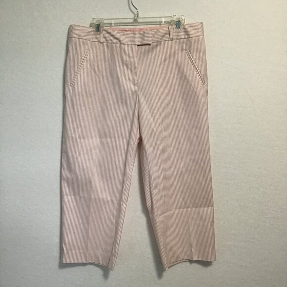Tommy Hilfiger, Pink and White Striped Capri Pants Size 14. NWOT condition. - Picture 1 of 9